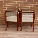 Pair of Glass Laura Ashley Bedside Tables