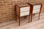 Pair of Glass Laura Ashley Bedside Tables - Image 2