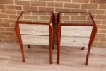 Pair of Glass Laura Ashley Bedside Tables - Image 3