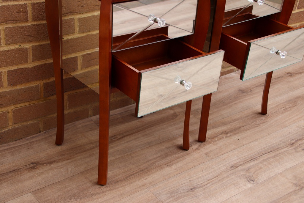 Pair of Glass Laura Ashley Bedside Tables - Image 5