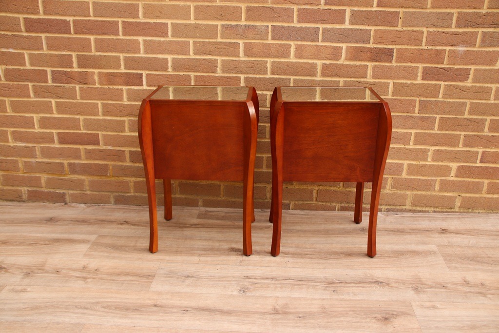 Pair of Glass Laura Ashley Bedside Tables - Image 10