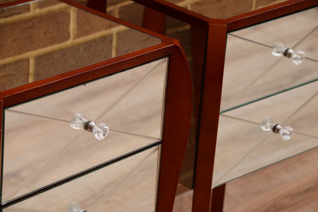 Pair of Glass Laura Ashley Bedside Tables - Image 13
