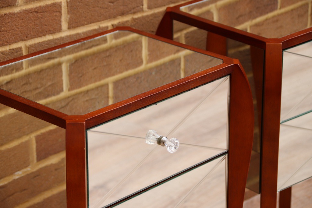 Pair of Glass Laura Ashley Bedside Tables - Image 14