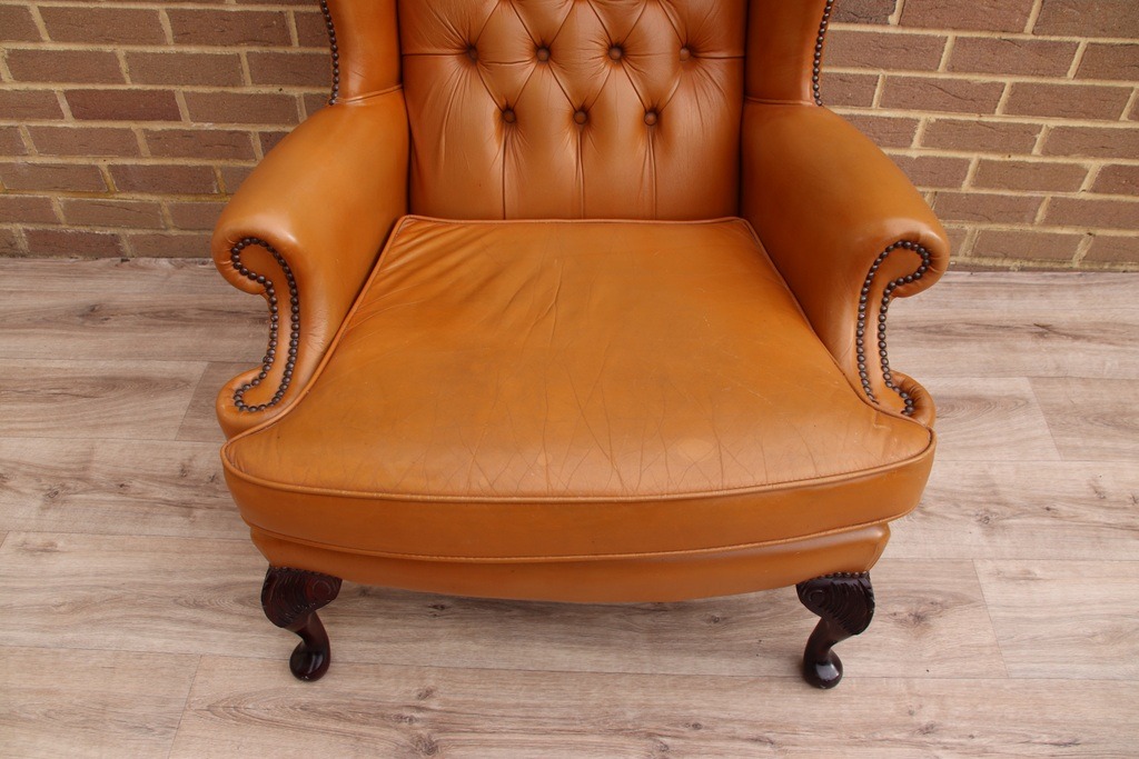 Chesterfield Vintage Wingback Armchair - Image 12
