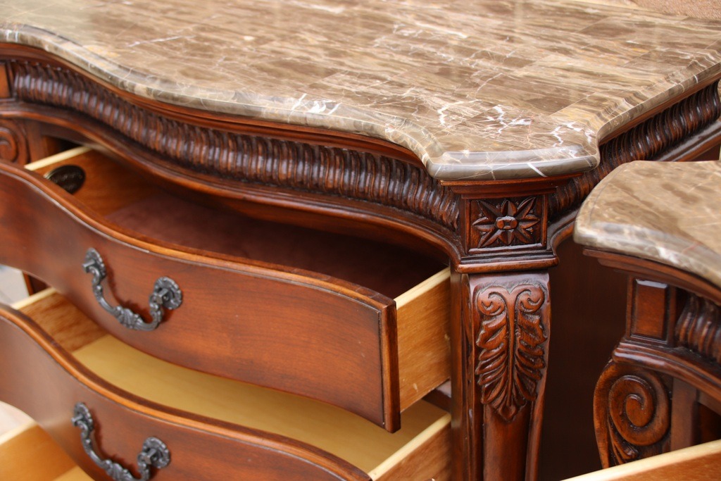 Pair of Elegant Bedside Chests with Marble - Image 14