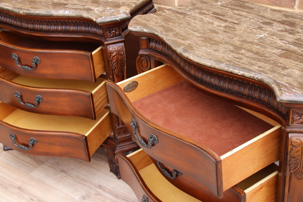Pair of Elegant Bedside Chests with Marble - Image 16