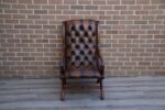 Chesterfield Whiskey Brown Slipper Chair - Image 2