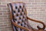 Chesterfield Whiskey Brown Slipper Chair - Image 7