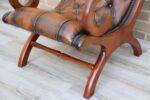 Chesterfield Whiskey Brown Slipper Chair - Image 10