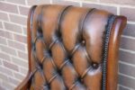 Chesterfield Whiskey Brown Slipper Chair - Image 12