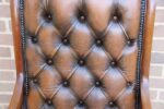 Chesterfield Whiskey Brown Slipper Chair - Image 13
