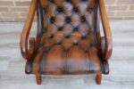 Chesterfield Whiskey Brown Slipper Chair - Image 14