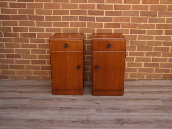 Pair of Mid-Century Oak Bedside Cabinets