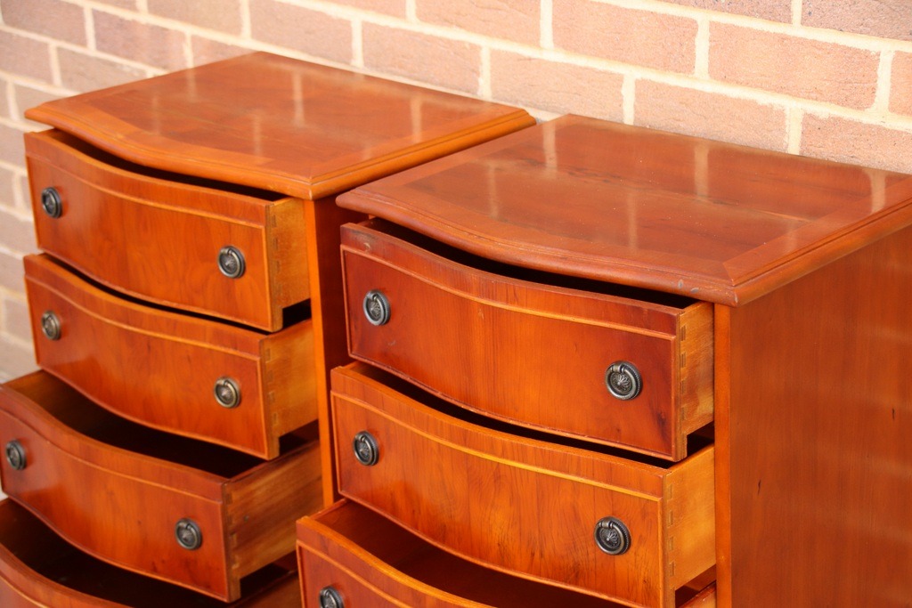 Pair of Yew Bedside Tables - Image 6