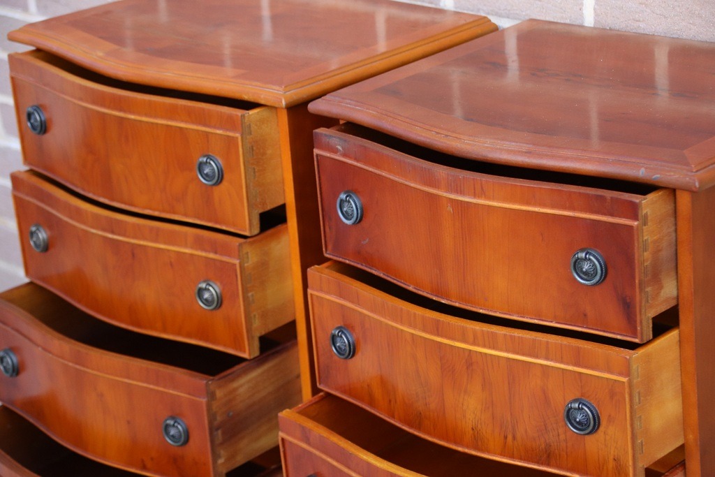 Pair of Yew Bedside Tables - Image 9