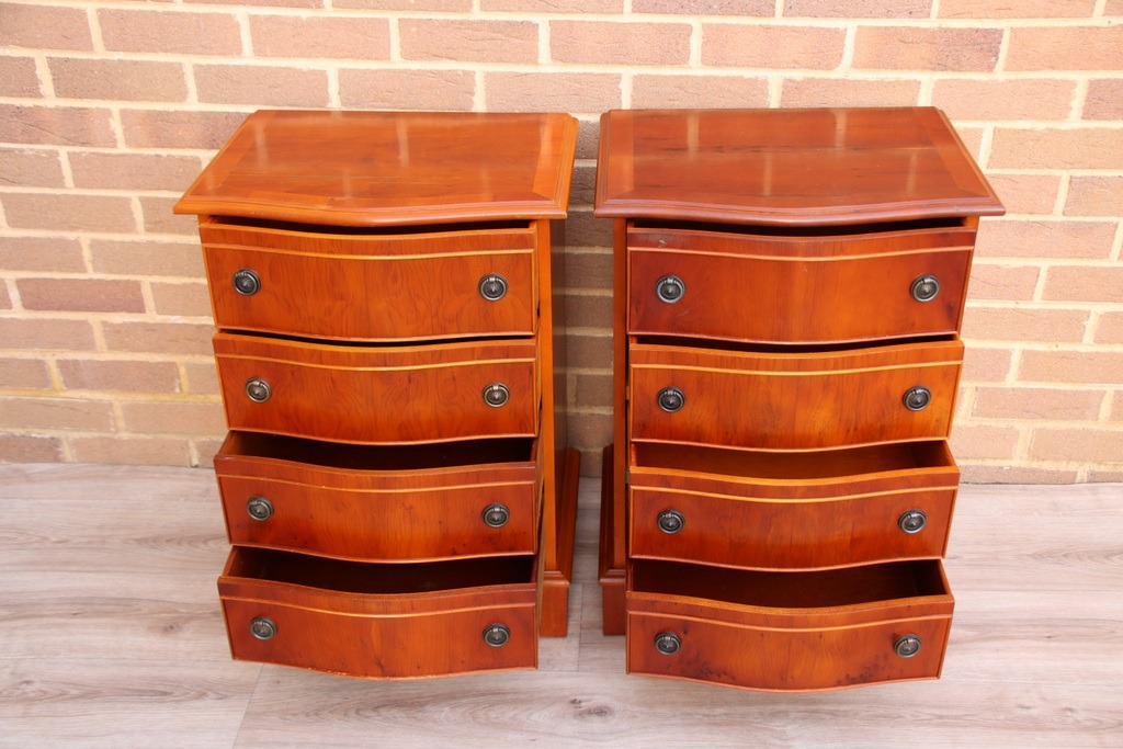 Pair of Yew Bedside Tables - Image 11