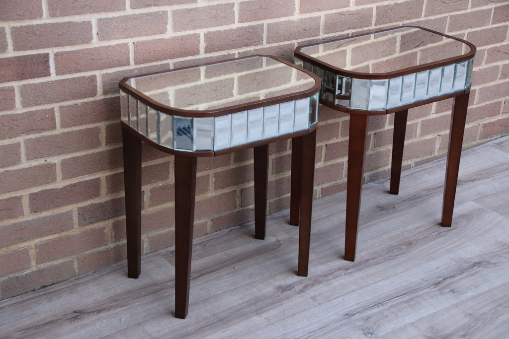 Laura Ashley Pair of Mirrored Bedside Tables - Image 2