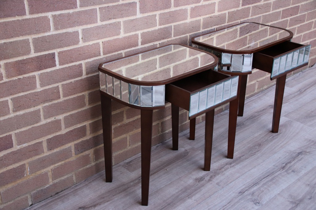 Laura Ashley Pair of Mirrored Bedside Tables - Image 9