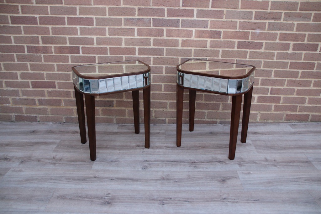 Laura Ashley Pair of Mirrored Bedside Tables - Image 5
