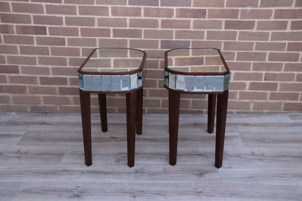 Laura Ashley Pair of Mirrored Bedside Tables - Image 6