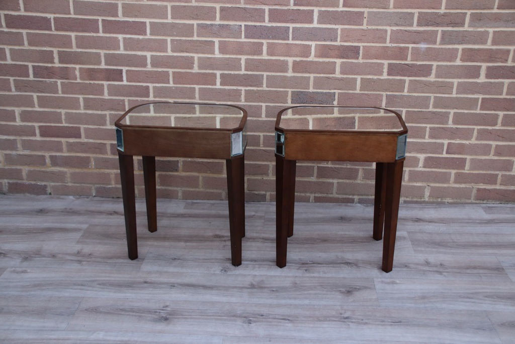 Laura Ashley Pair of Mirrored Bedside Tables - Image 7