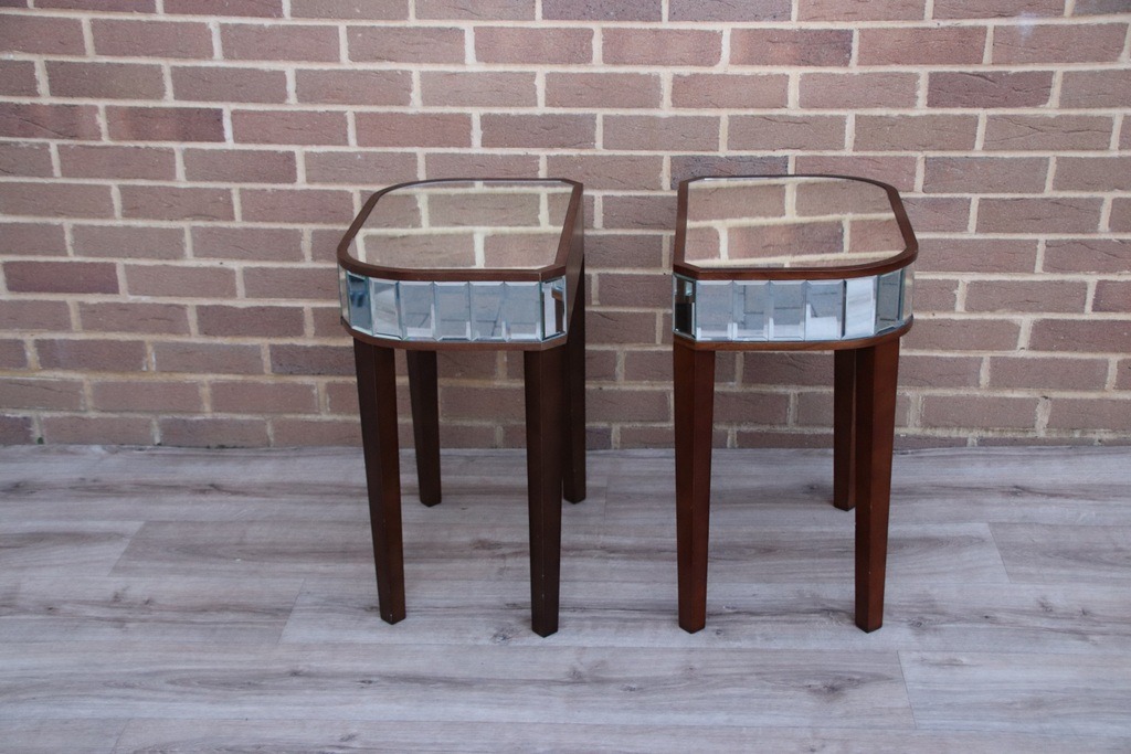 Laura Ashley Pair of Mirrored Bedside Tables - Image 8