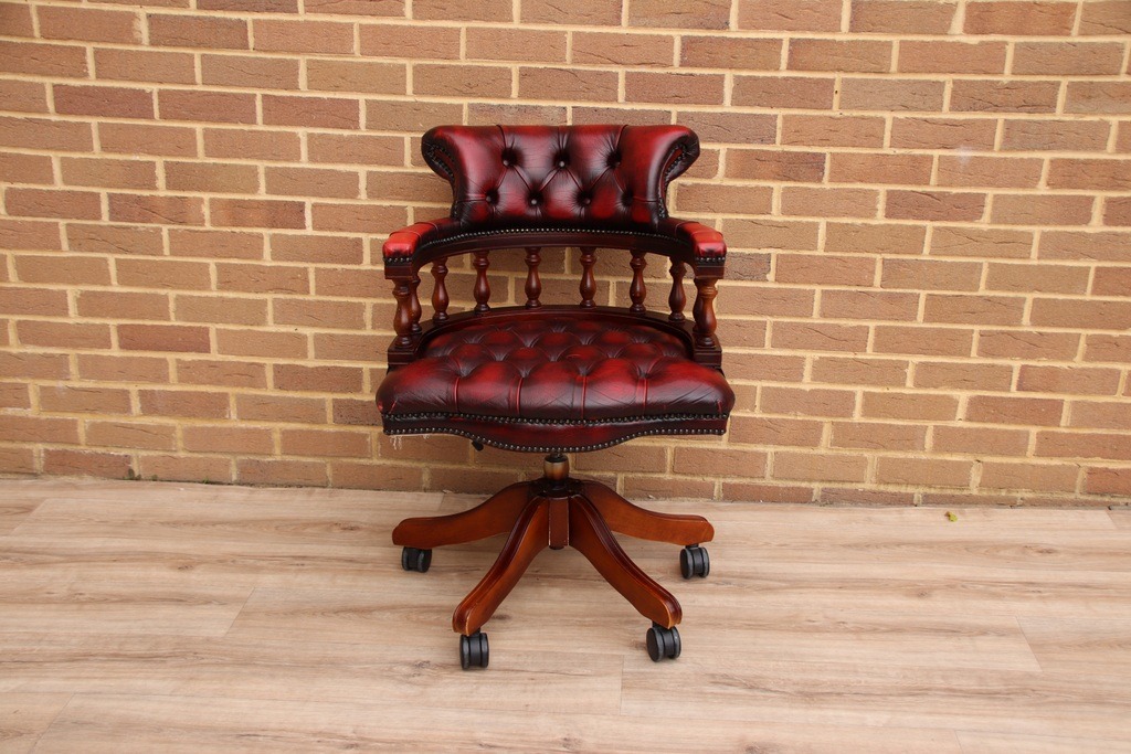Chesterfield Ox Blood Captains Chair - Image 1