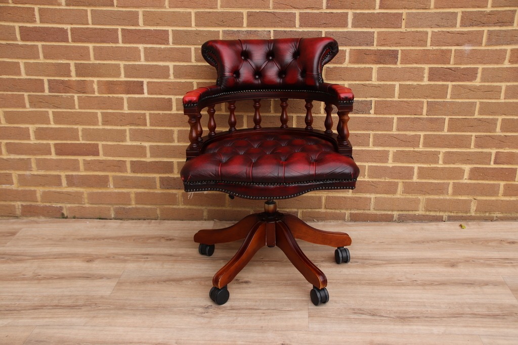 Chesterfield Ox Blood Captains Chair - Image 2