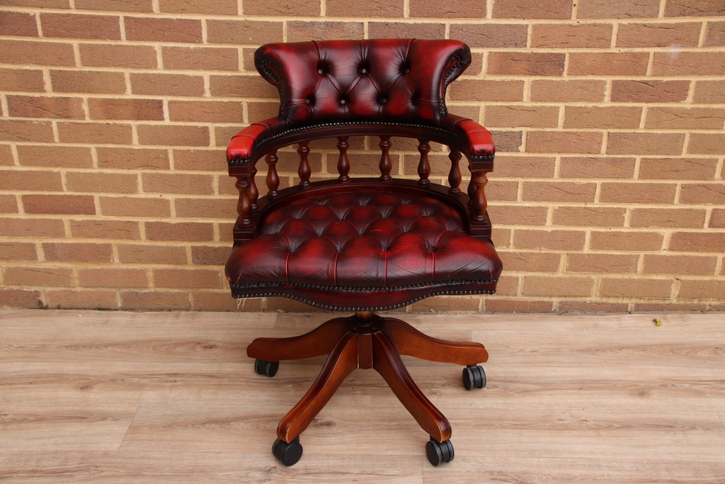 Chesterfield Ox Blood Captains Chair - Image 3