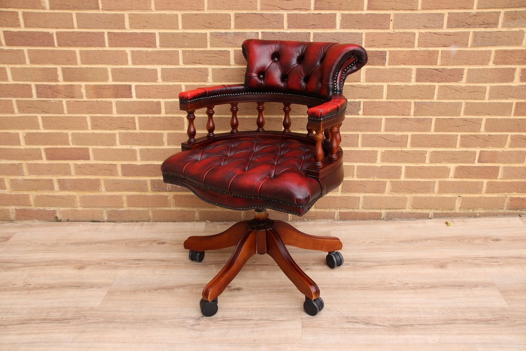 Chesterfield Ox Blood Captains Chair - Image 4