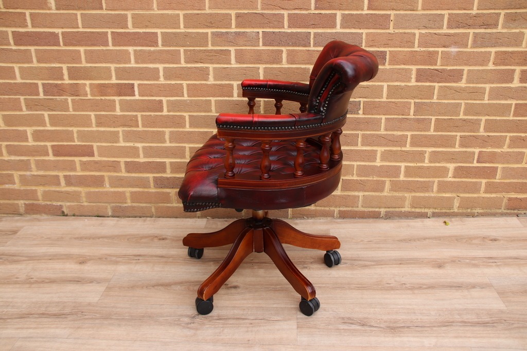 Chesterfield Ox Blood Captains Chair - Image 5