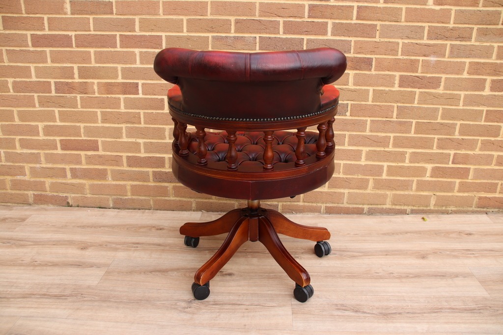 Chesterfield Ox Blood Captains Chair - Image 6