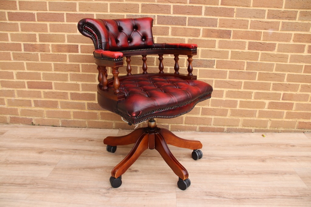 Chesterfield Ox Blood Captains Chair - Image 8