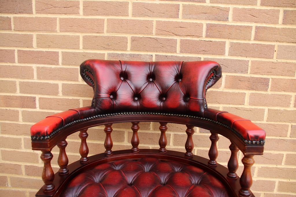 Chesterfield Ox Blood Captains Chair - Image 9