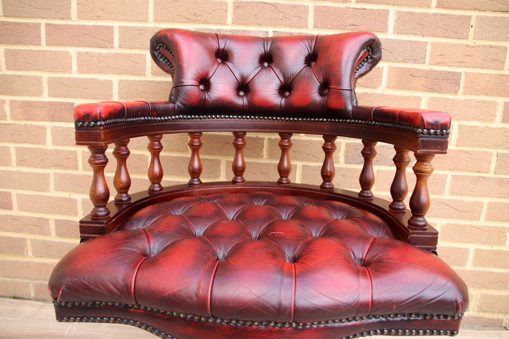 Chesterfield Ox Blood Captains Chair - Image 10