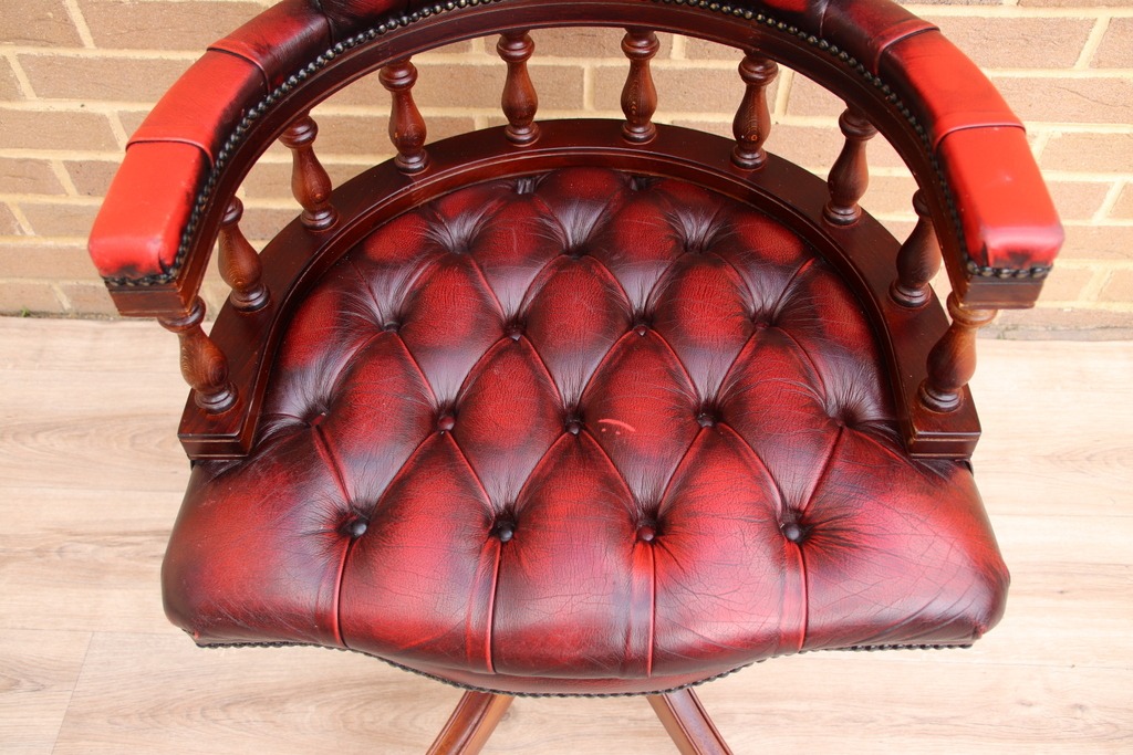 Chesterfield Ox Blood Captains Chair - Image 11