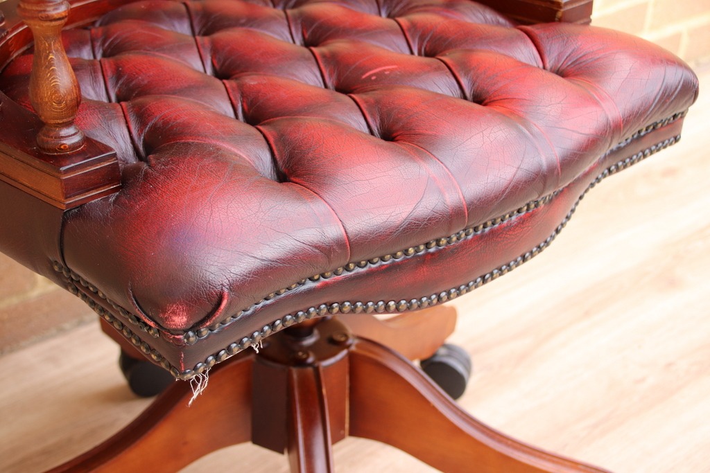 Chesterfield Ox Blood Captains Chair - Image 12