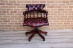 Chesterfield Dark Ox Blood Captains Chair