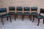 6 Chesterfield Luxury Dining Chairs - Image 8