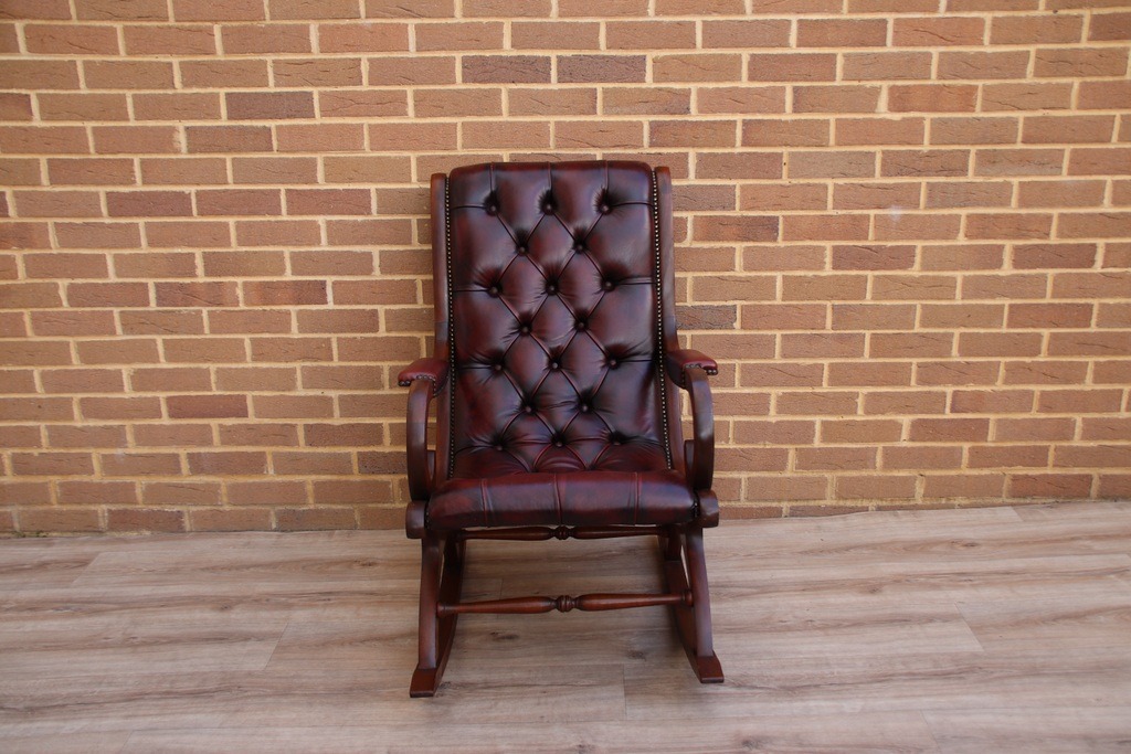 Chesterfield Rocking Ox Blood Chair - Image 2