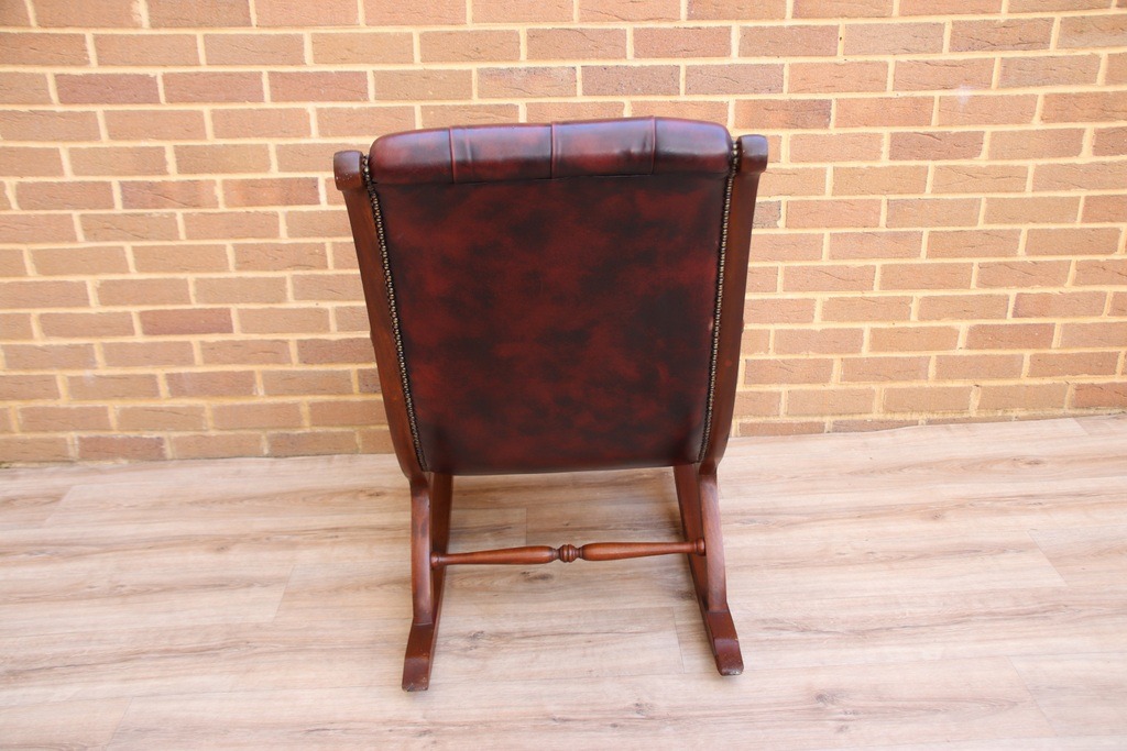 Chesterfield Rocking Ox Blood Chair - Image 6