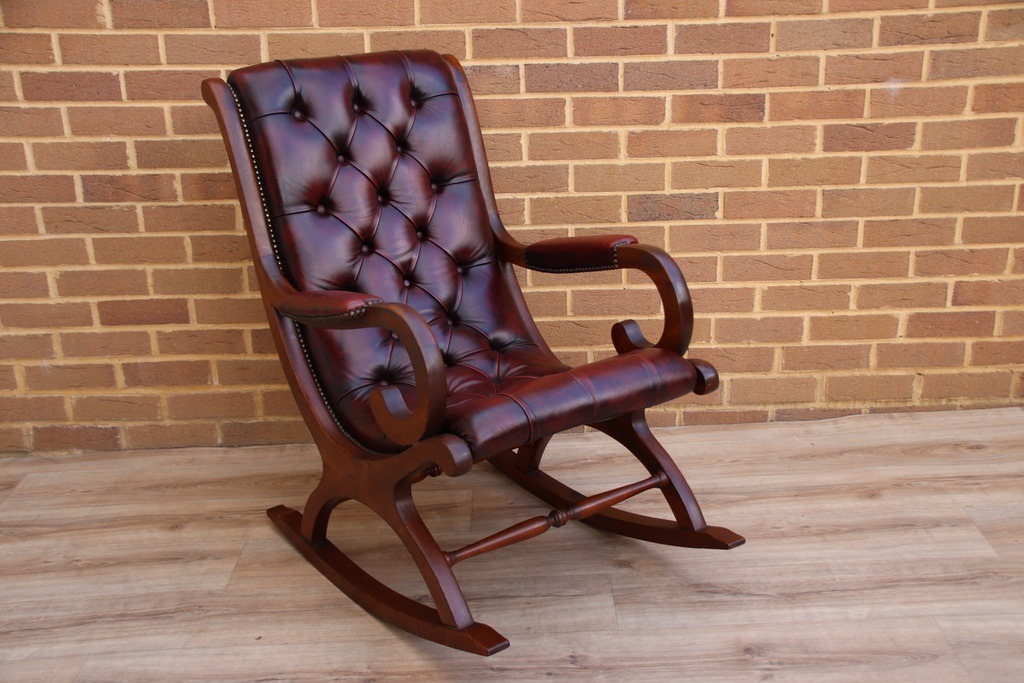 Chesterfield Rocking Ox Blood Chair - Image 8