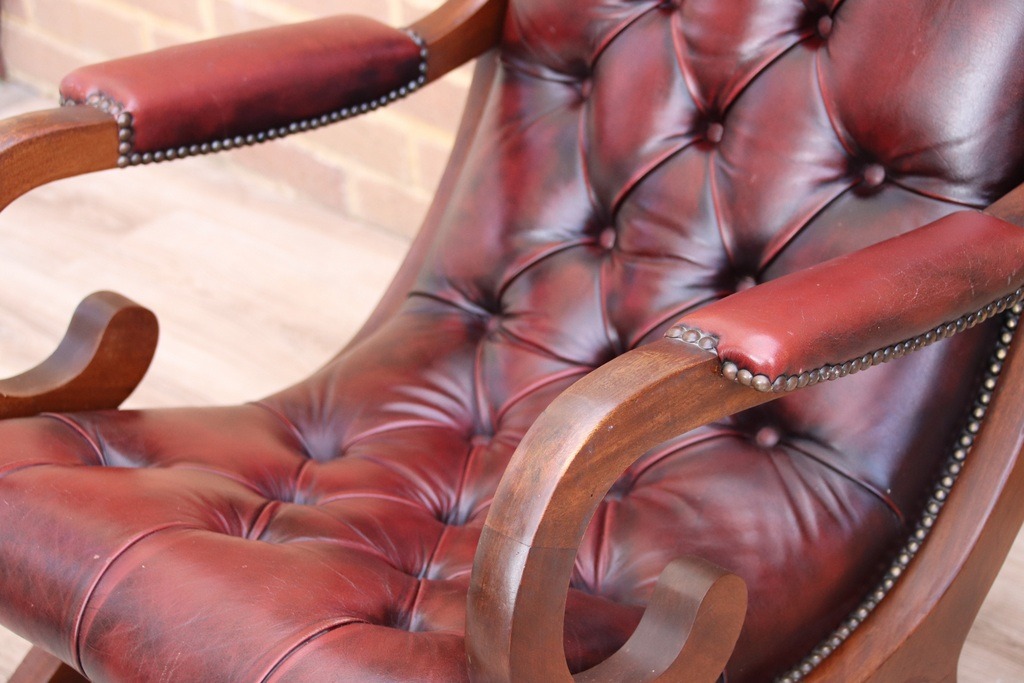 Chesterfield Rocking Ox Blood Chair - Image 14