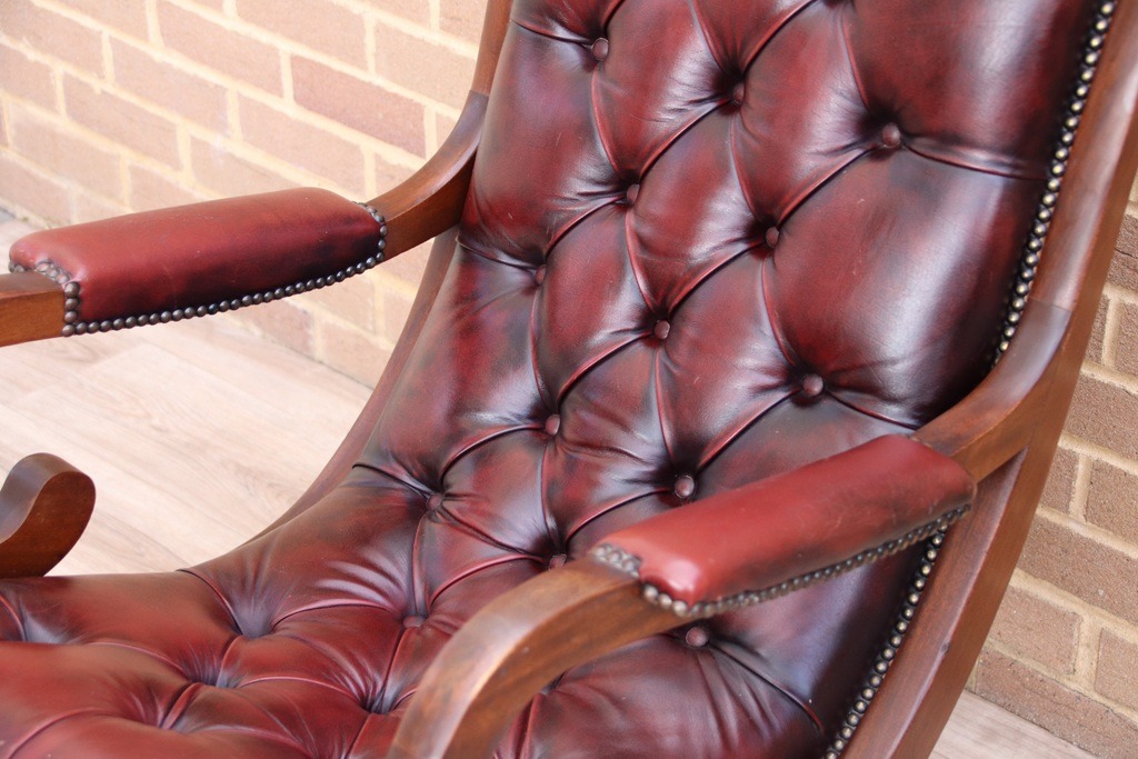 Chesterfield Rocking Ox Blood Chair - Image 15