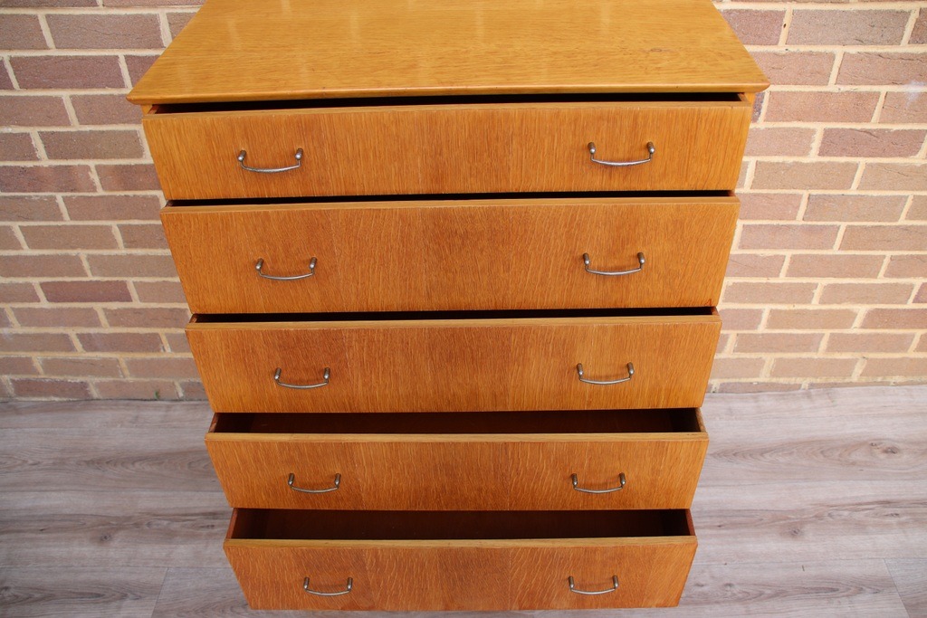 Mid-Century Oak Chest of Drawers - Image 11
