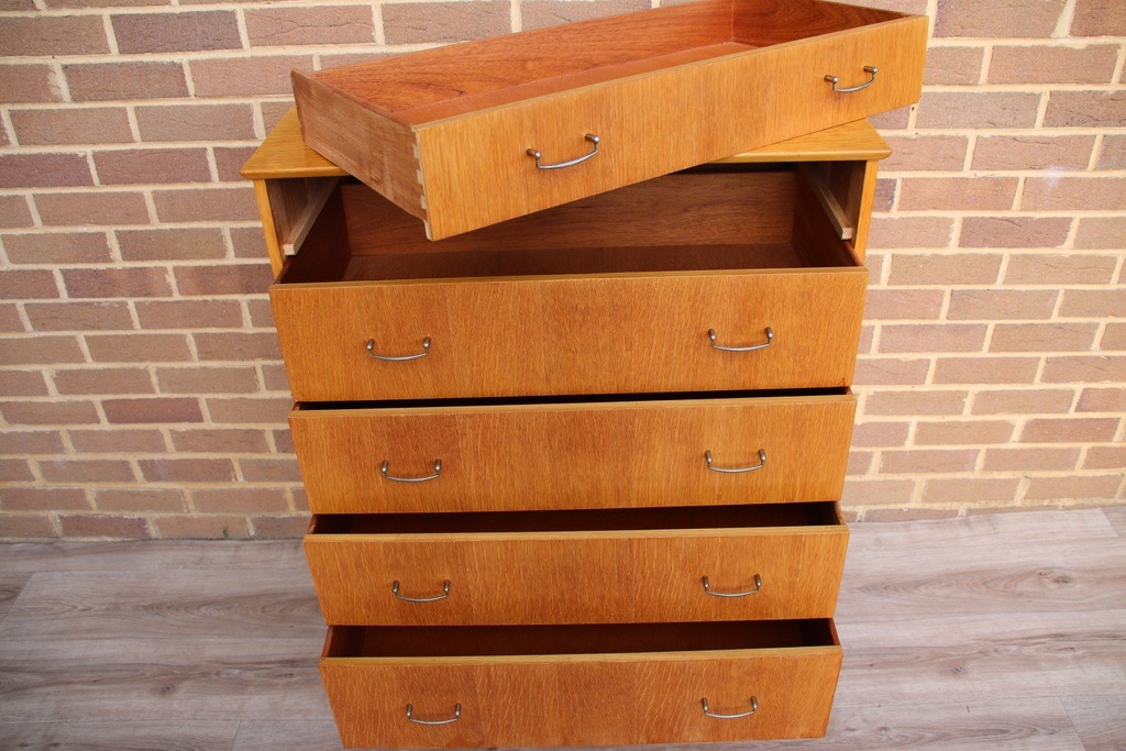 Mid-Century Oak Chest of Drawers - Image 13