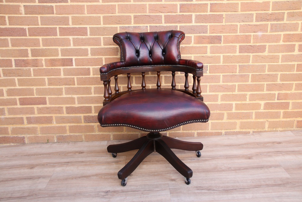 Chesterfield Vintage Ox Blood Captains Chair - Image 1