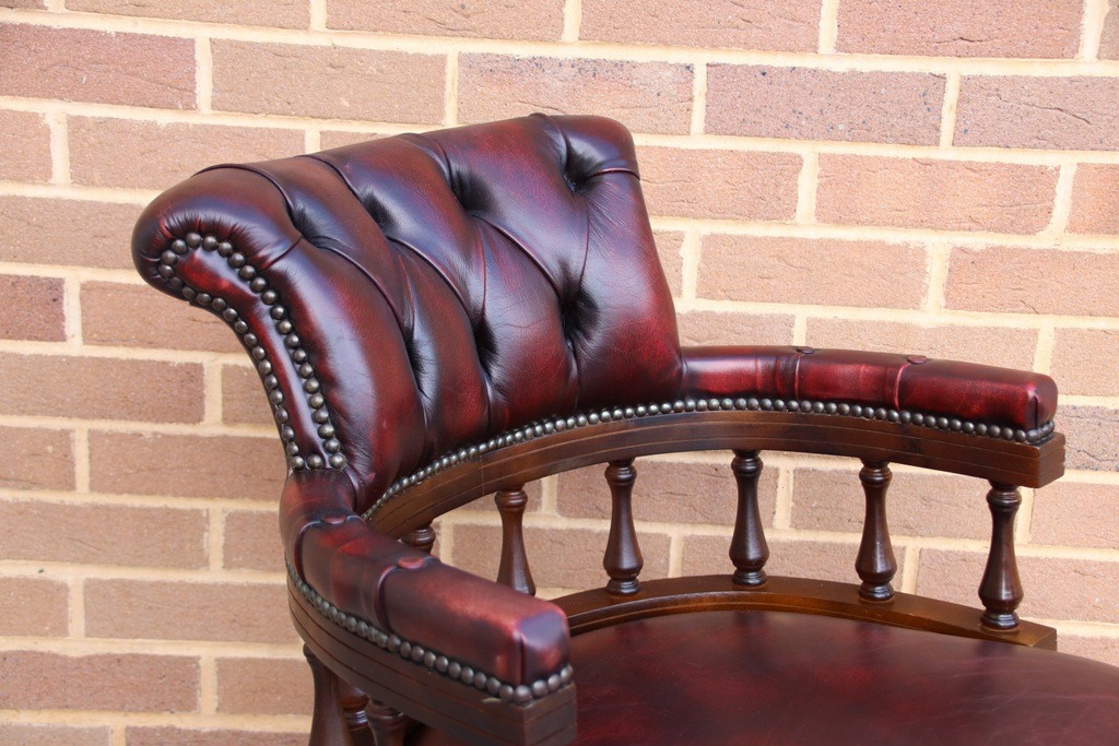 Chesterfield Vintage Ox Blood Captains Chair - Image 11