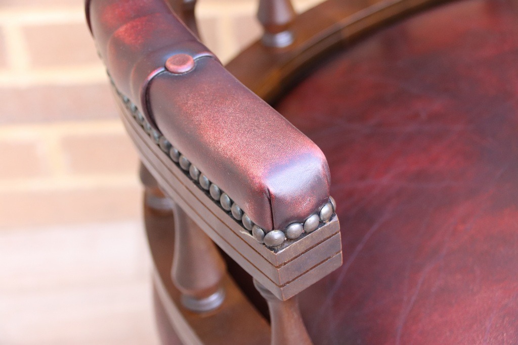 Chesterfield Vintage Ox Blood Captains Chair - Image 10