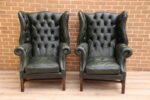 Pair of Manchester High Back Armchairs